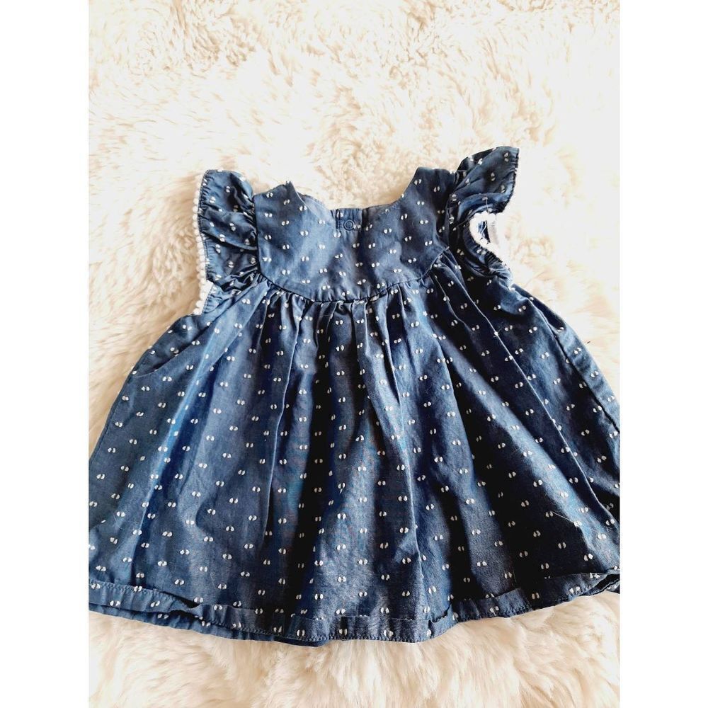 Cat & Jack blue Swiss dot spring time sz 3 to 6 month baby dress